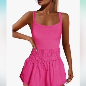 Nirovien Womens Skortsie Athletic Tennis Dress / PINK